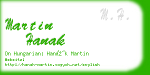 martin hanak business card